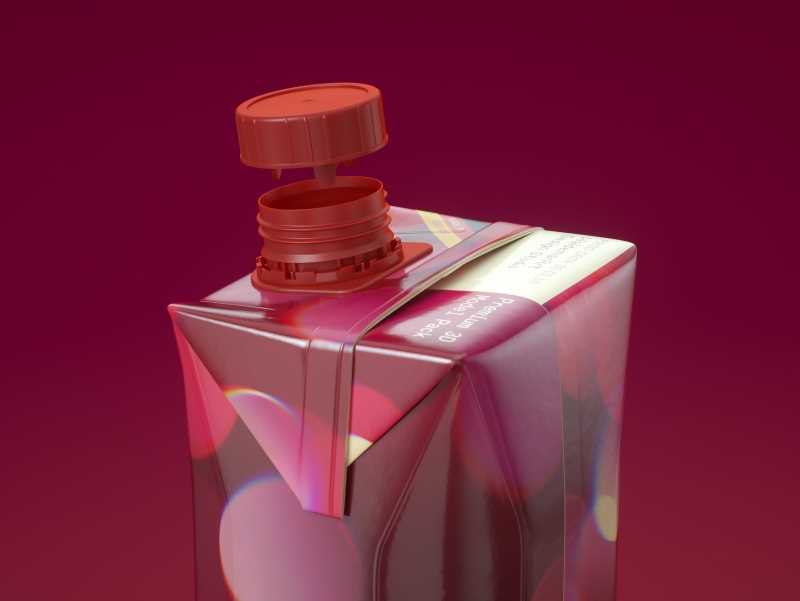 Tetra Pack Prisma Square 1000ml premium packaging 3D model pak with HeliCap 27