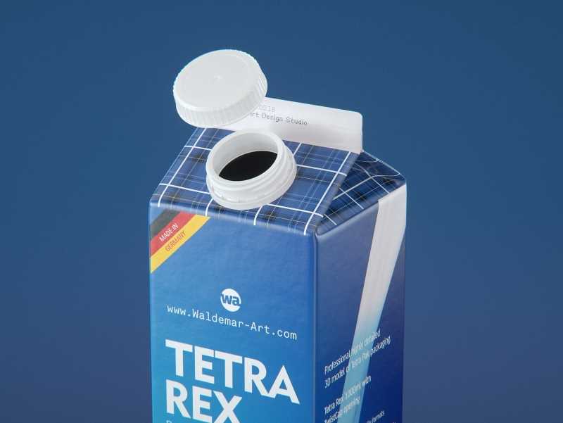 Tetra Rex 1000ml carton packaging 3d model with TwistCap