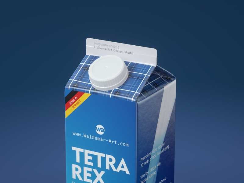 Tetra Pack Rex 500 and 1000ml carton package 3D model pak with TwistCap