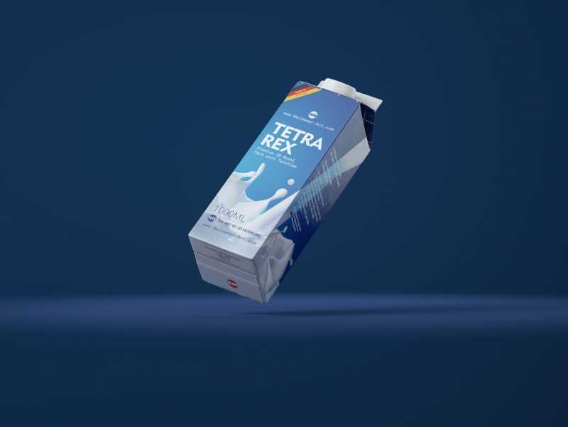 Tetra Pack Rex 500 and 1000ml carton package 3D model pak with TwistCap