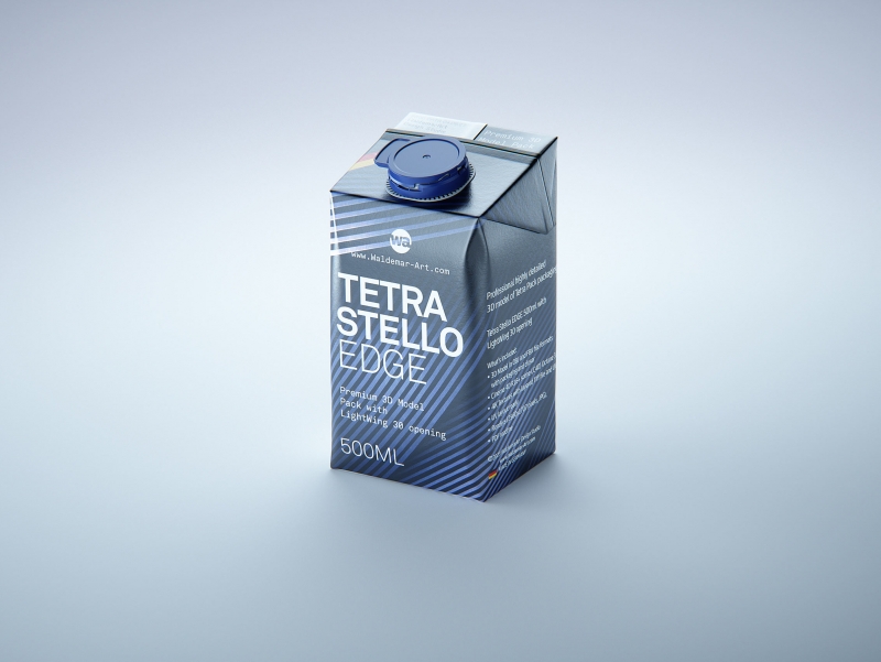 Tetra Stelo Edge 500ml with LightWing 30 premium carton packaging 3D model