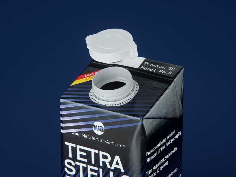 Packaging 3d model of Tetra Pack Stello EDGE 500ml with WingCap 30