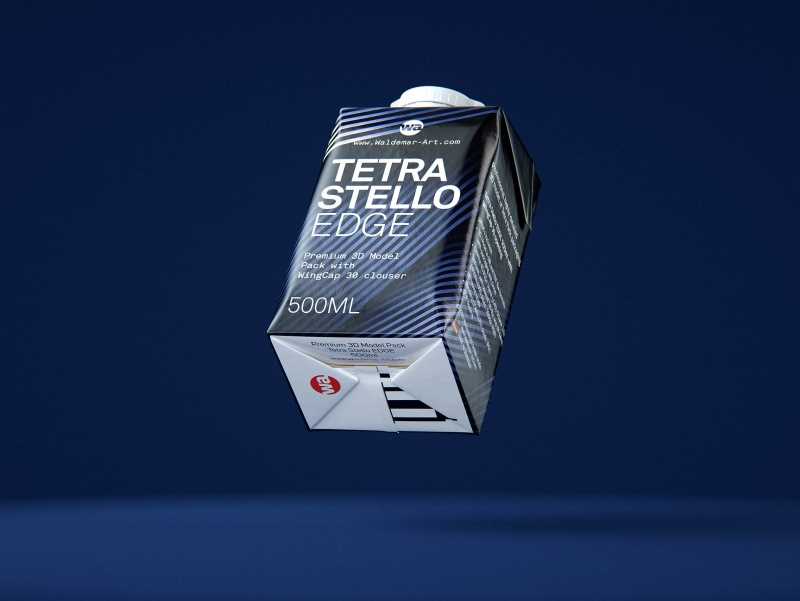 Packaging 3d model of Tetra Pack Stello EDGE 500ml with WingCap 30