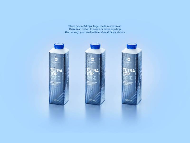 Tetra Top Base 1000ml with tethered cap C38 Pro and water condensation premium 3d model