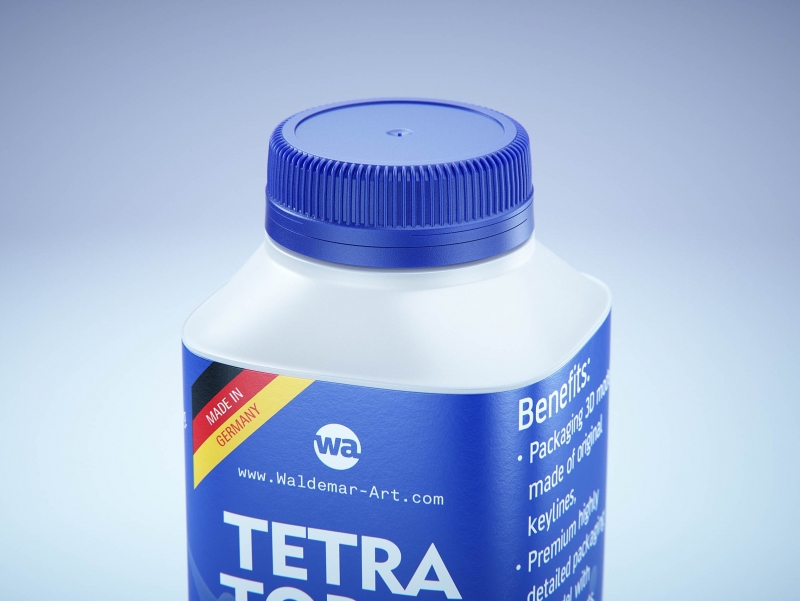 Tetra Top MIDI 250ml premium carton 3D model with tethered cap C38 Pro