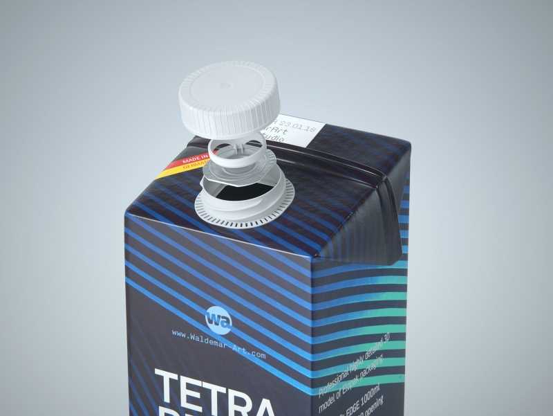 Tetra Pack Brick EDGE Aseptic 1000ml Premium Packaging 3D model pak with LightCap 30