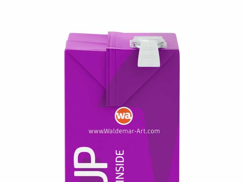 Tetra Pack Brick Mid 1000ml with FlexiCap PSD Mockup Side View