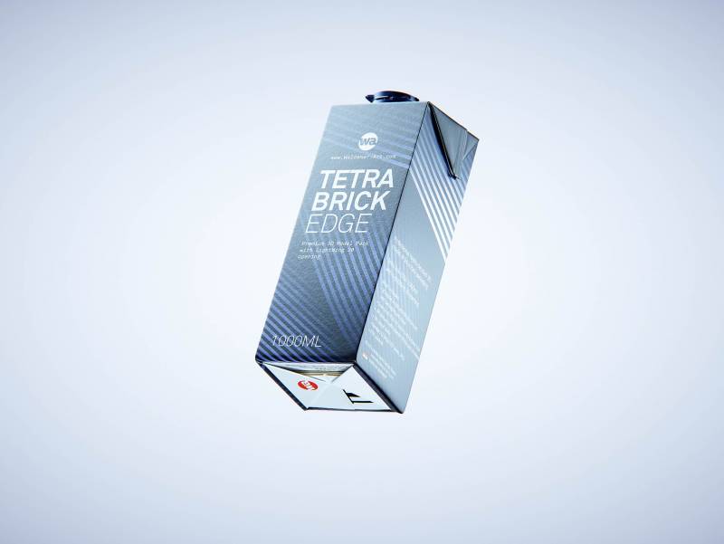 Tetra Brik Edge 1000ml with tethered cap LightWing30 and water condensation premium 3d model