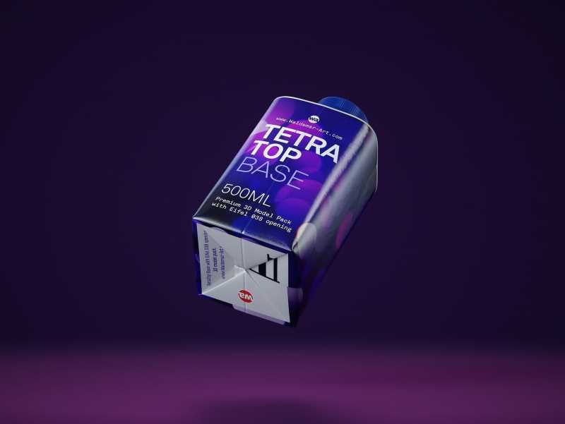 Premium 3d model pak of the Tetra Pack Top Base 500ml with Eifel O38 closer