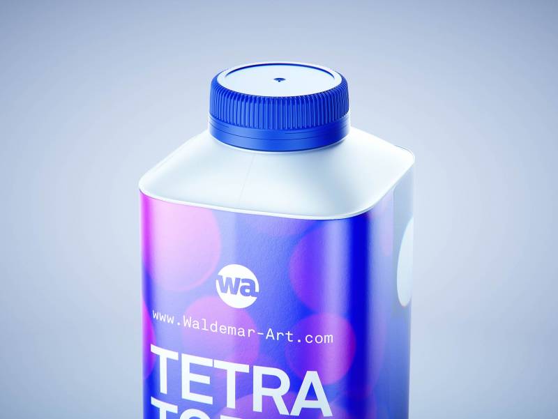 Packaging 3D model pak of Tetra Pack Top Base 750ml with tethered cap C38 Pro