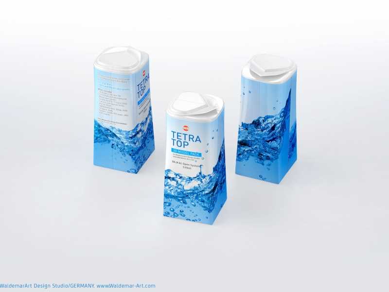 Packaging 3D model pak of Tetra Pack Top Midi 330ml with Bajkal