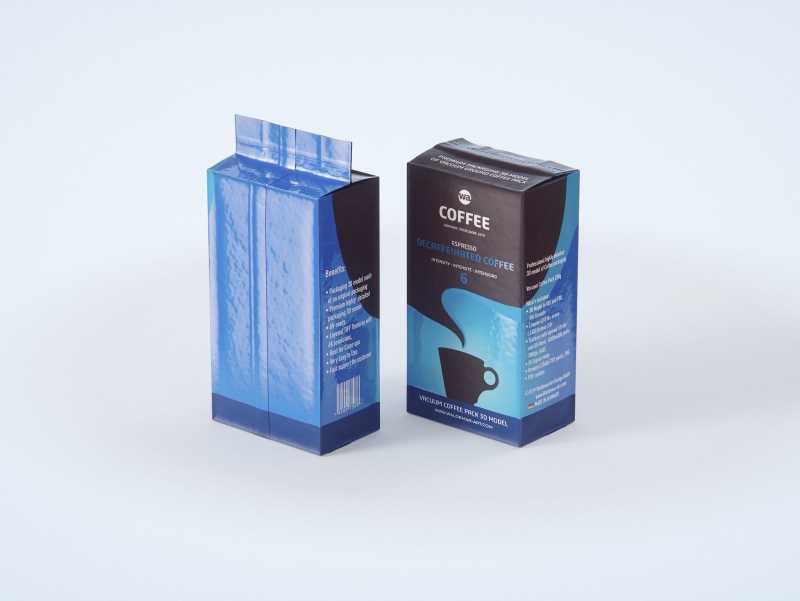 Vacuum Ground Coffee Packaging 250g 3d model