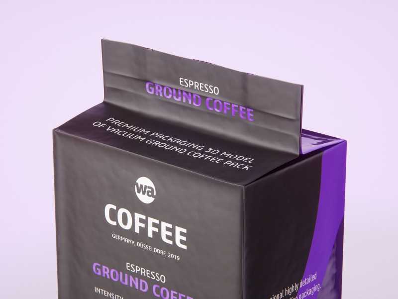 Vacuum Ground Coffee Packaging 500g 3d model