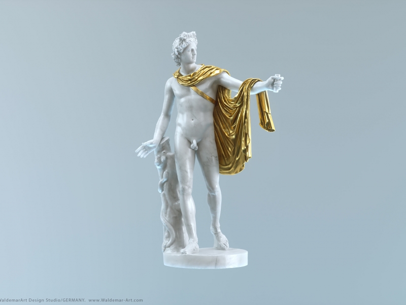 Apollo Belveder 3D scanned sculpture (Octane render)