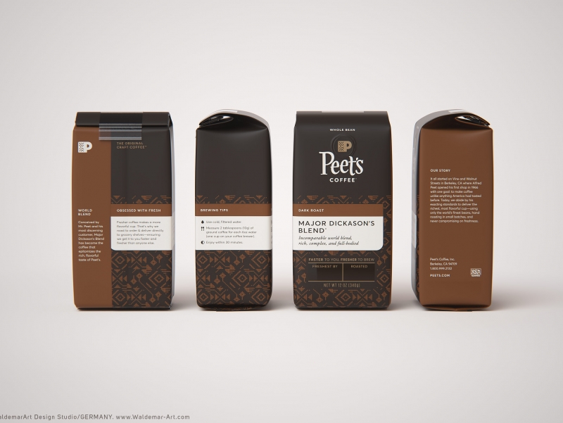 Peet&#039;s Coffee product 3D visualization