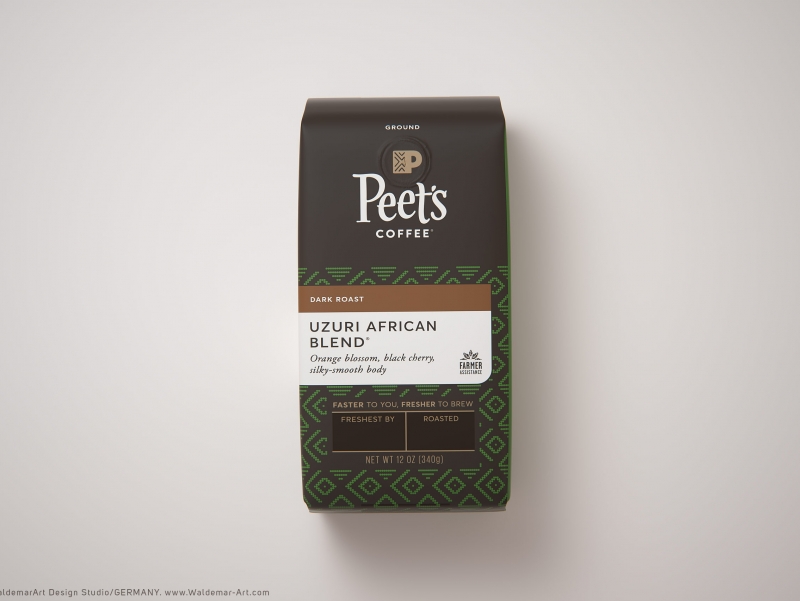 Peet&#039;s Coffee product 3D visualization