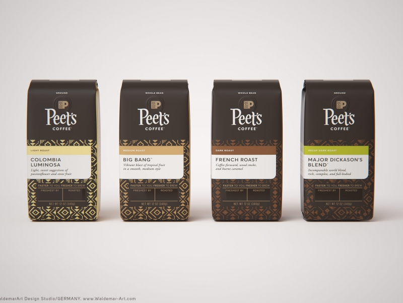 Peet&#039;s Coffee product 3D visualization