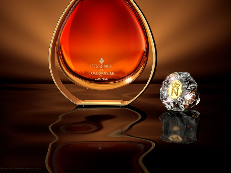 L&#039;essence de Courvoisier - professional packaging 3D visualization