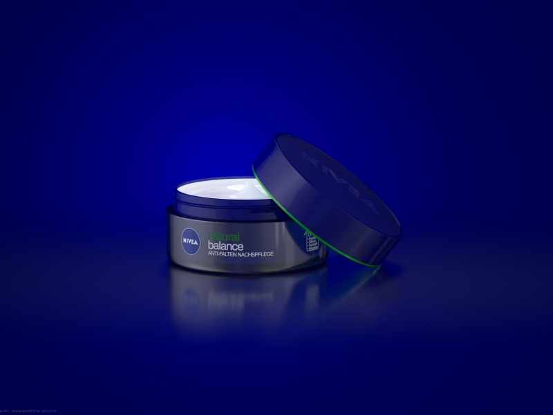 NIVEA NATURAL BALANCE ANTI-FALTEN NACHSPFLEGE - Packaging 3D Visualization