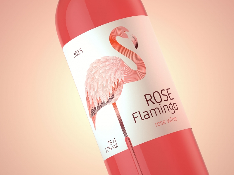 ROSE FLAMINGO - Packaging Design of Rose wine