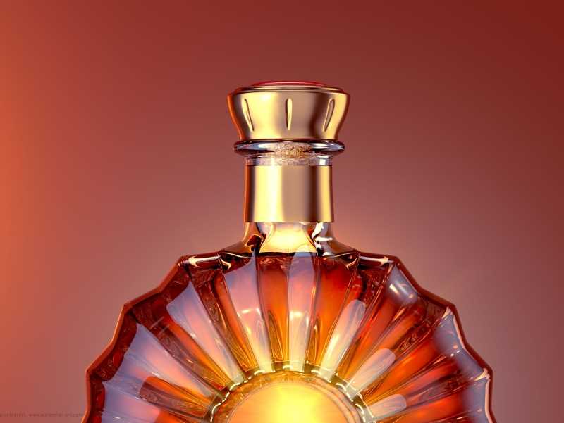 Reny - packaging 3d model of the glass bottle for cognac