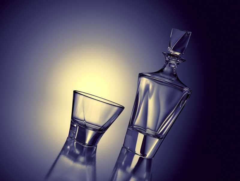 Triangle - packaging 3D model of the Decanter for alcohol products