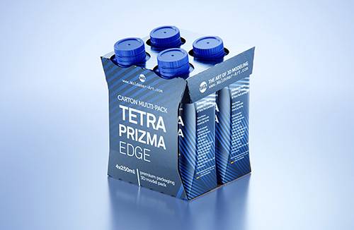 Premium 3D model pak of the Tetra Pack Top Base 500ml with Orinoco S38 closer