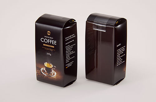 Plastic Coffee Bag packaging 3d model 500g with a tab