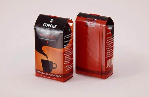 BIO Coffee Bag 1Kg packaging 3D model