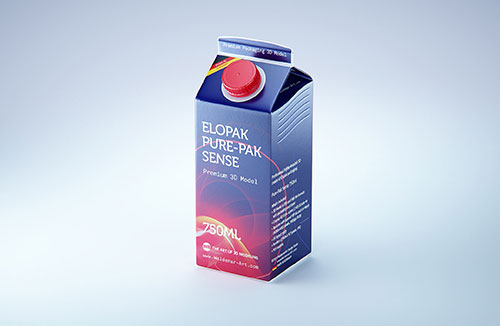 Elopak Pure-Pak Classic CURVE 500ml (no opening) Premium carton packaging 3D model pack
