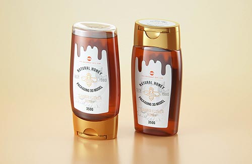 Maple Syrup Patterned Glass bottle 500ml 3D model pack