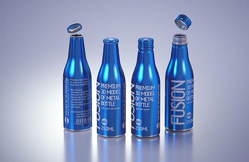 Cubique - packaging 3D model of glass Bottles