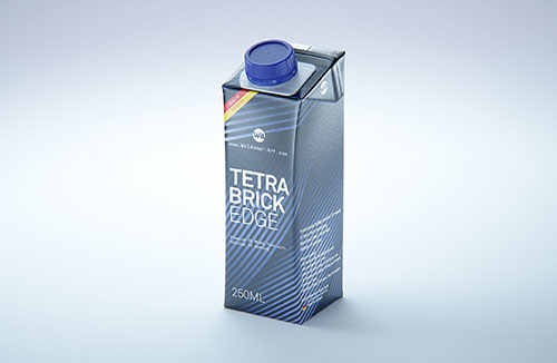 Tetra Pack Gemina Aseptic 1000ml Square Package MockUp with StreamCap Front View