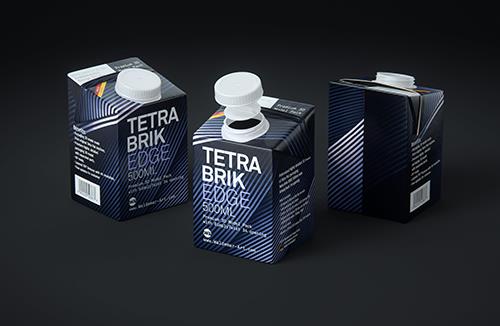 Cardboard Pack for x4 Tetra Prisma Square 330ml packaging 3d model pak