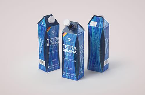 Tetra Pak Brik Square 1000ml with HeliCap 27 opening premium packaging 3d model pak