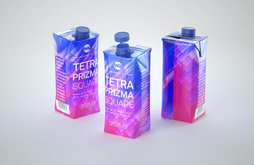 Packaging Mockup of Tetra Pack Prisma 250ml with PullTab - Front View