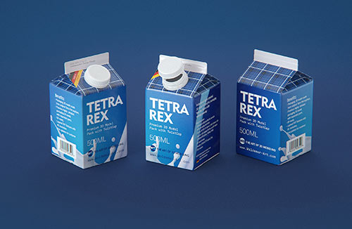 Premium 3D model pak of Tetra Pack Gemina Square 500ml with HeliCap 27 closure