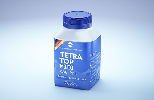 Tetra Pack Prisma EDGE 500ml with DreamCap Premium carton packaging 3D model pak