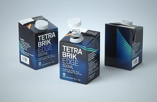 Tetra Pack Brick Mockup Aseptic 1000ml Slim with ReCap3 - Front view