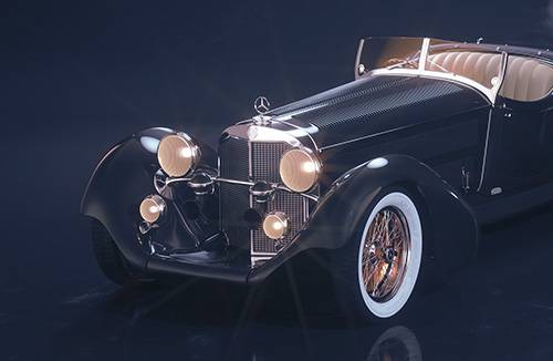 Mercedes-Benz Roadster 1930 3D visualization (Octane Render)