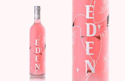 EDEN - packaging 3D visualization of the rose wine