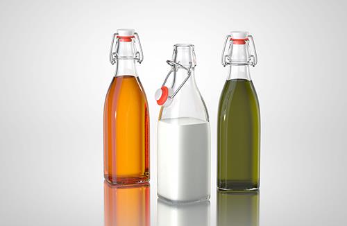 Packaging 3d model of Olive Oil Round Glass Bottle 250ml