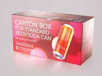 Carton box for x10 (ten) standard Beer-Soda can 500ml packaging 3d model