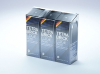 3x250ml Shrink Film Tetra Brik Edge with a packed straw premium packaging 3d model