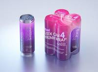 4 Shrink Wrap packaging for Sleek soda can 355ml premium packaging 3D model