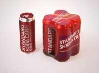 Four Shrink Film pack with Soda Can 500ml premium 3d packaging model pack