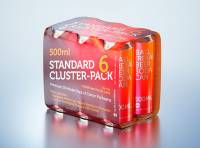 6x500ml Six pack Cluster-Pak carton packaging 3d model with metal can 500ml
