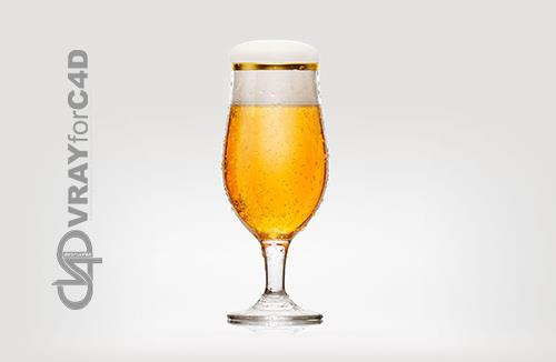 Professional Beer Glass 3D Scene (V-ray version)