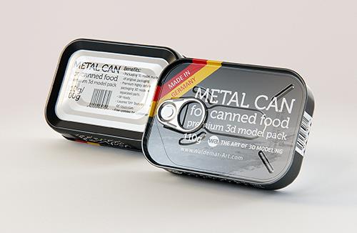Metal Can 110g for canned sea food packaging 3D model pack with pull tab