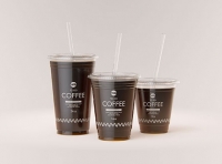 Coffee To Go - Group of Plastic Cups 3D model pack (24oz, 16oz, 12oz)